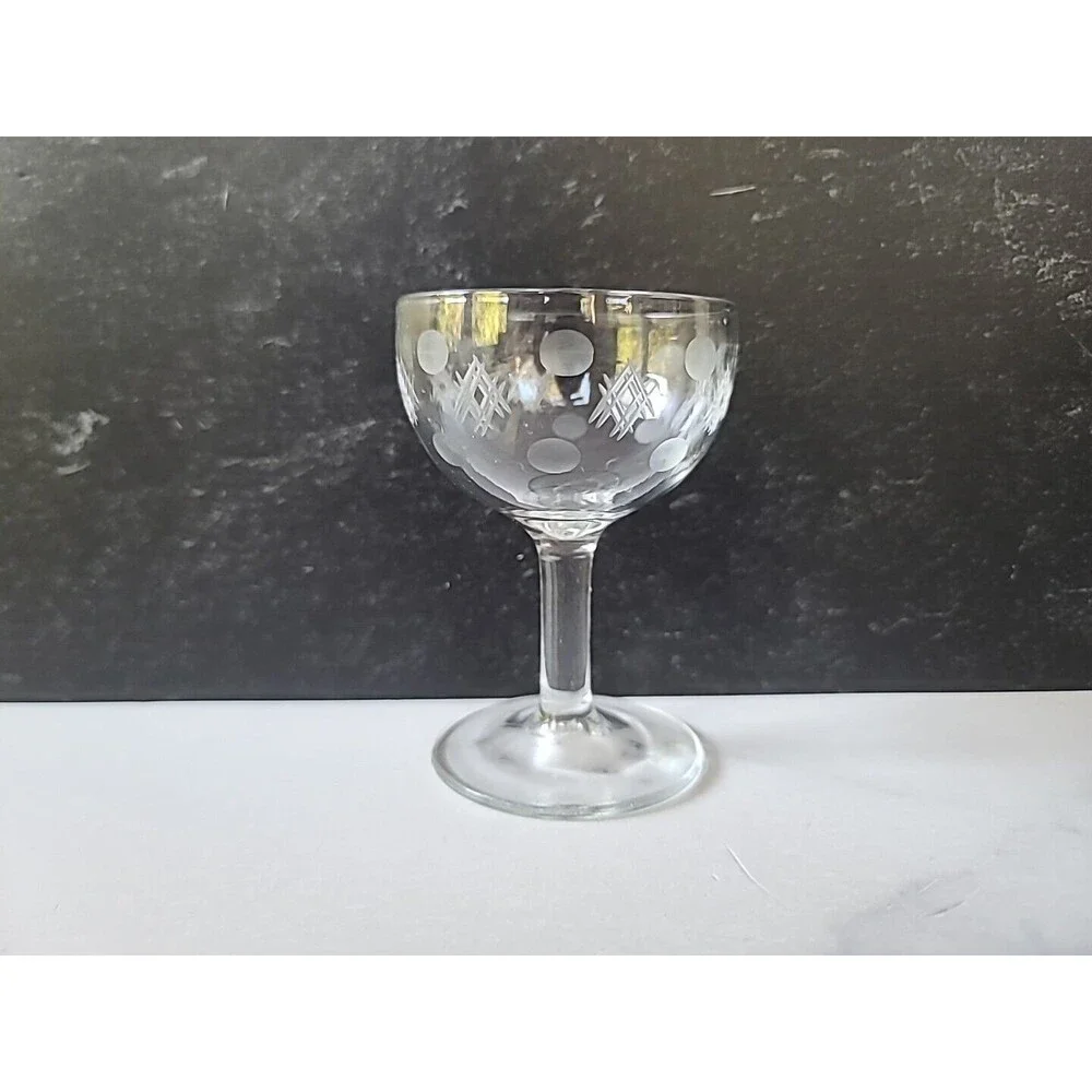 Vintage Etched Cordial Glass